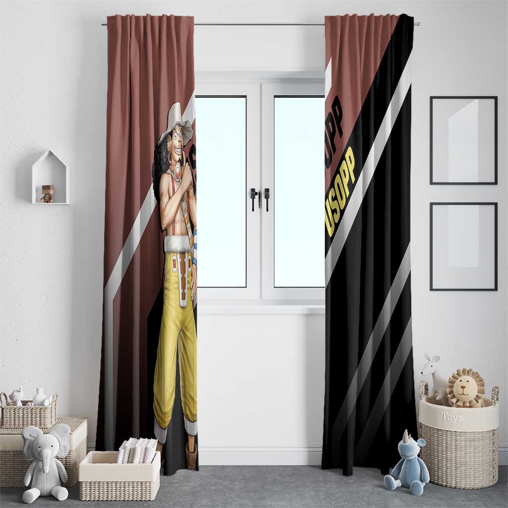 Usopp One Piece Window Curtain with Slingshot and Courageous Adventure Pose Design - The Mazicc