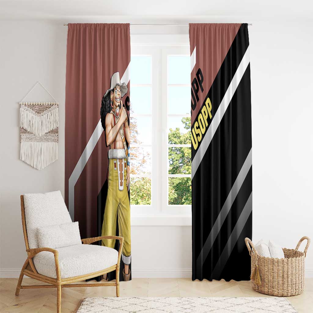 Usopp One Piece Window Curtain with Slingshot and Courageous Adventure Pose Design - The Mazicc