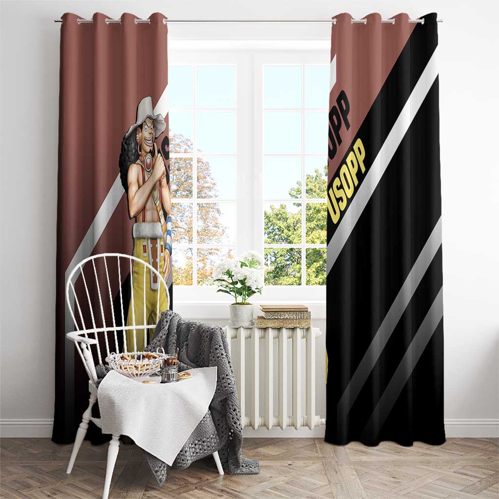 Usopp One Piece Window Curtain with Slingshot and Courageous Adventure Pose Design - The Mazicc