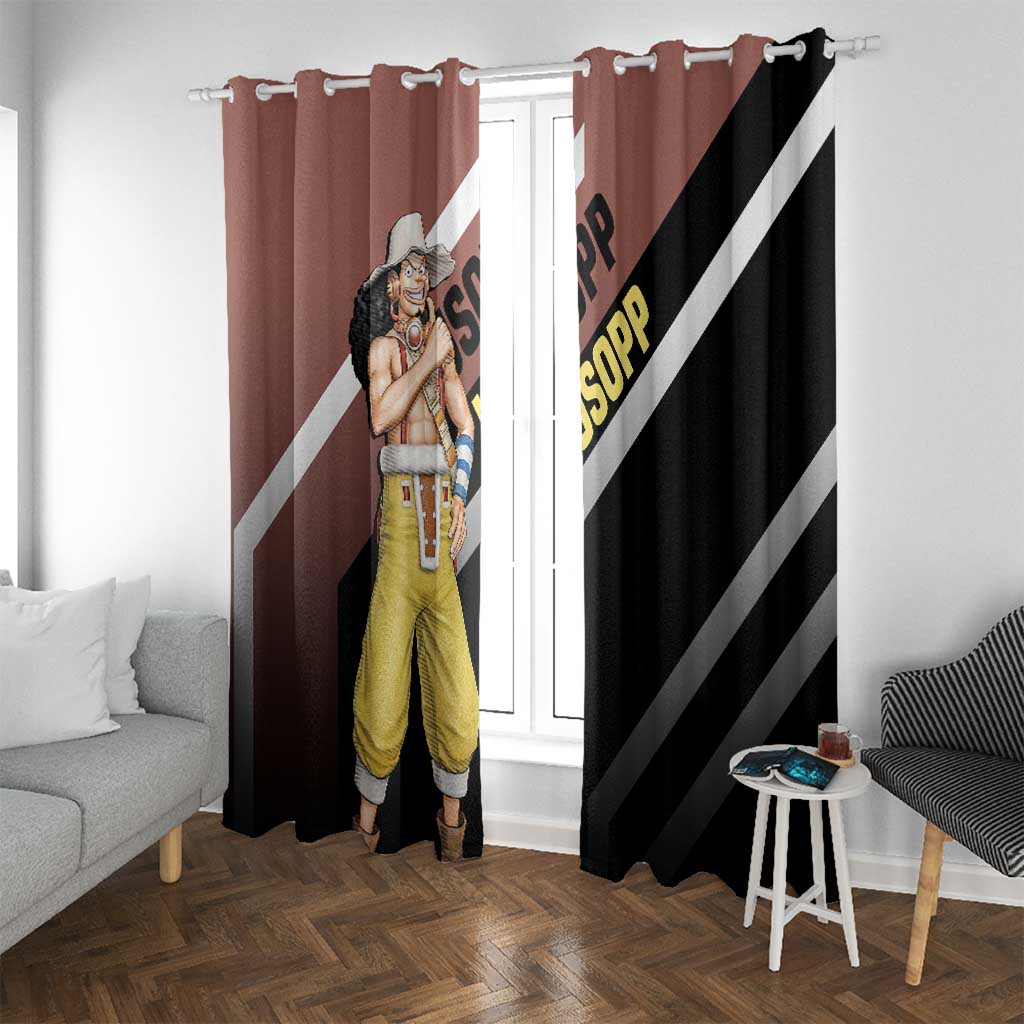 Usopp One Piece Window Curtain with Slingshot and Courageous Adventure Pose Design - The Mazicc