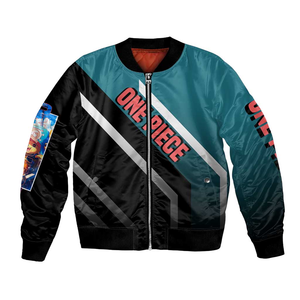 Tony Tony Chopper One Piece Bomber Jacket with Cute Reindeer Pose and Medical Gear Design - The Mazicc