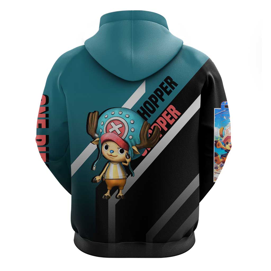 Tony Tony Chopper One Piece Hoodie with Cute Reindeer Pose and Medical Gear Design - The Mazicc