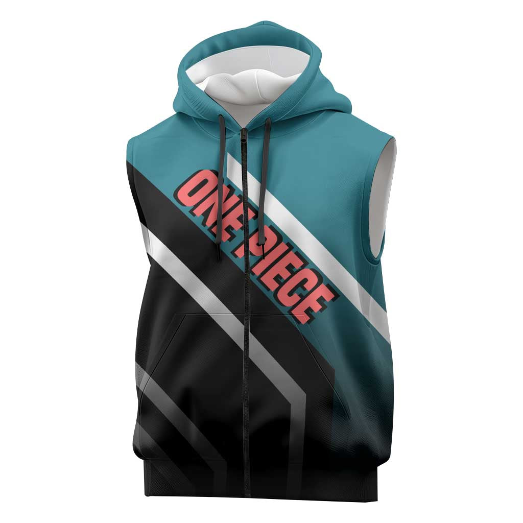 Tony Tony Chopper One Piece Sleeveless Zip Hoodie with Cute Reindeer Pose and Medical Gear Design - The Mazicc