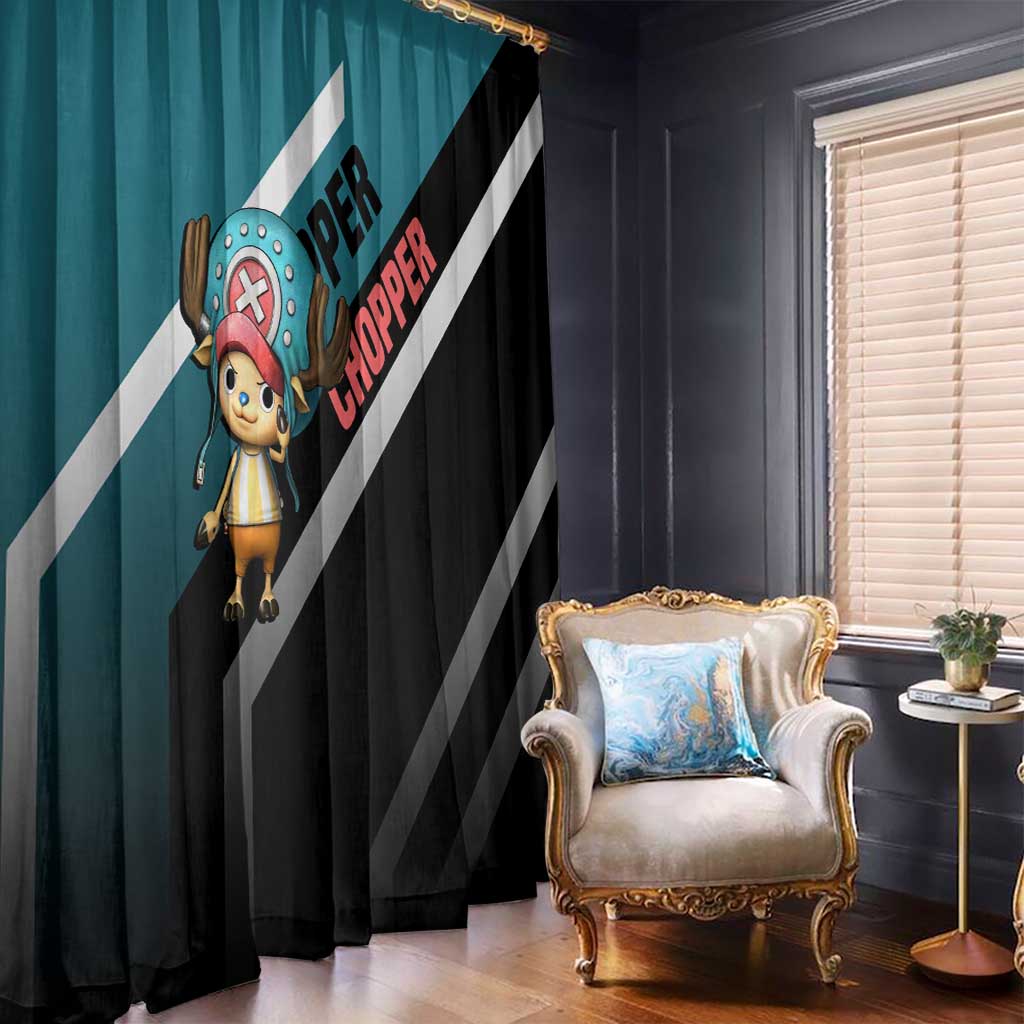 Tony Tony Chopper One Piece Window Curtain with Cute Reindeer Pose and Medical Gear Design - The Mazicc