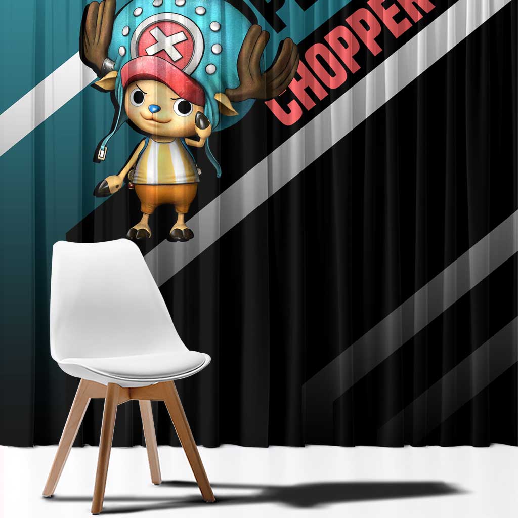 Tony Tony Chopper One Piece Window Curtain with Cute Reindeer Pose and Medical Gear Design - The Mazicc