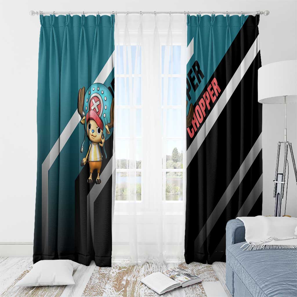 Tony Tony Chopper One Piece Window Curtain with Cute Reindeer Pose and Medical Gear Design - The Mazicc