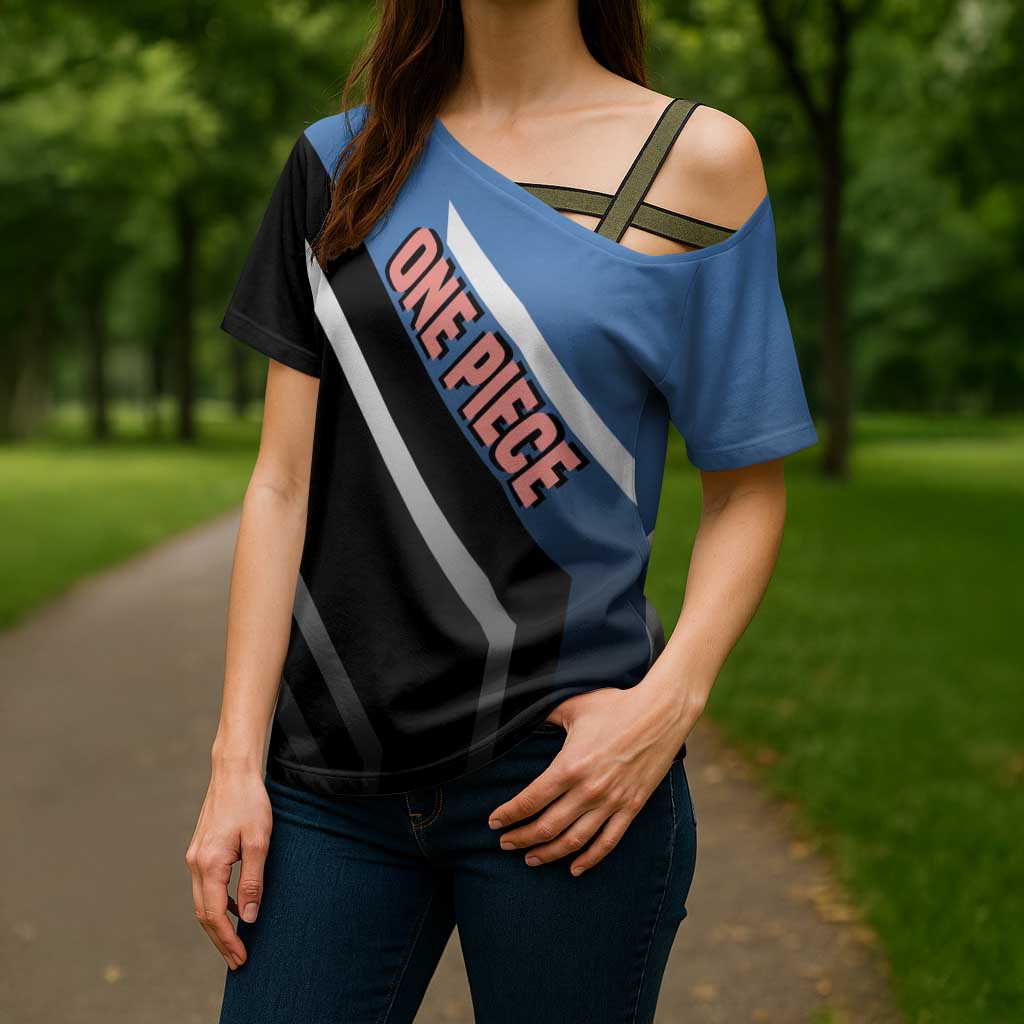 Nico Robin One Piece Cross Shoulder Shirt with Elegant Pose and Archaeologist Design - The Mazicc