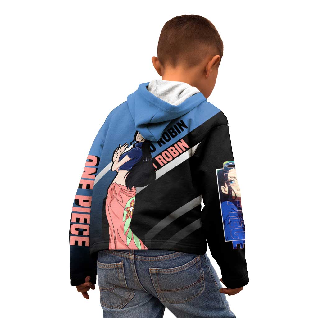 Nico Robin One Piece Kid Hoodie with Elegant Pose and Archaeologist Design - The Mazicc