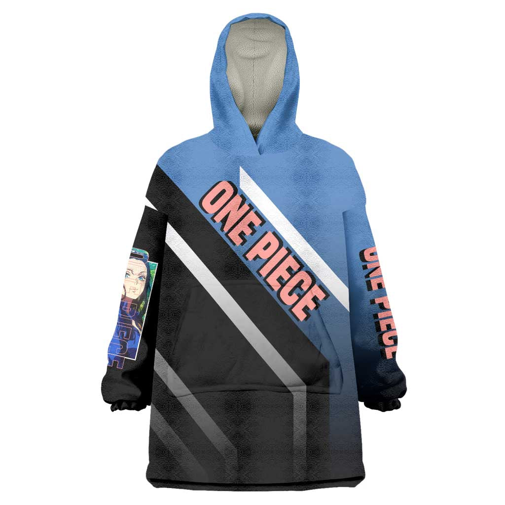 Nico Robin One Piece Wearable Blanket Hoodie with Elegant Pose and Archaeologist Design - The Mazicc