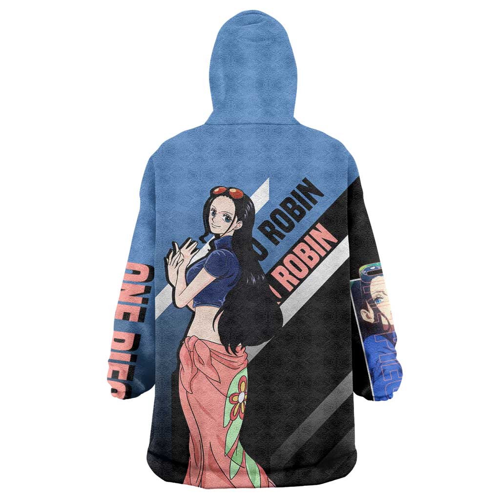 Nico Robin One Piece Wearable Blanket Hoodie with Elegant Pose and Archaeologist Design - The Mazicc