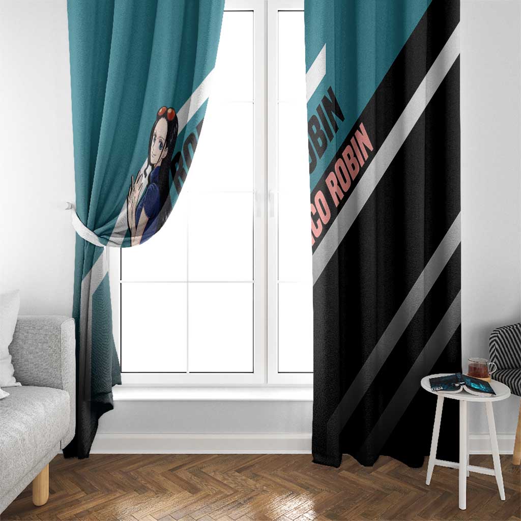 Nico Robin One Piece Window Curtain with Elegant Pose and Archaeologist Design - The Mazicc