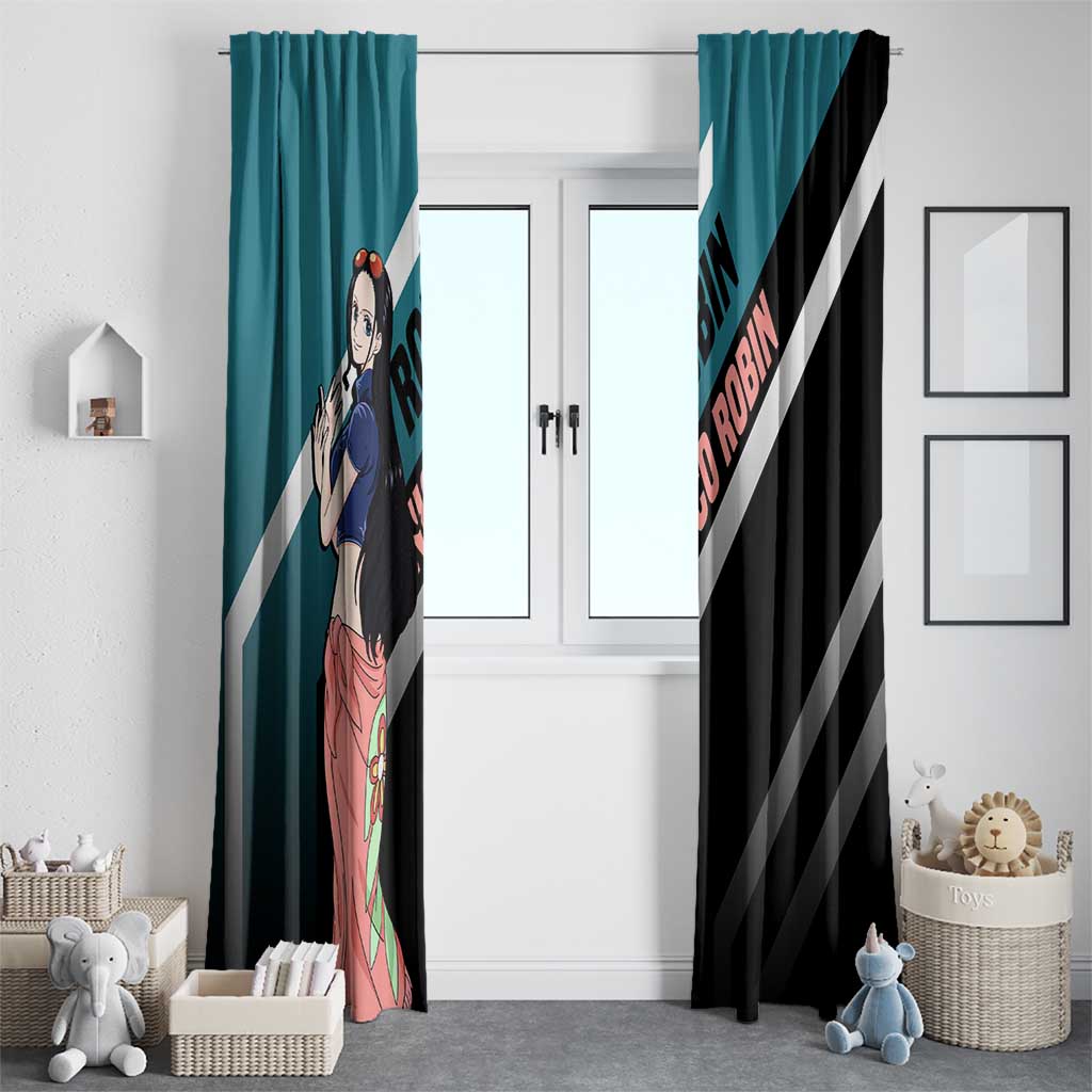Nico Robin One Piece Window Curtain with Elegant Pose and Archaeologist Design - The Mazicc