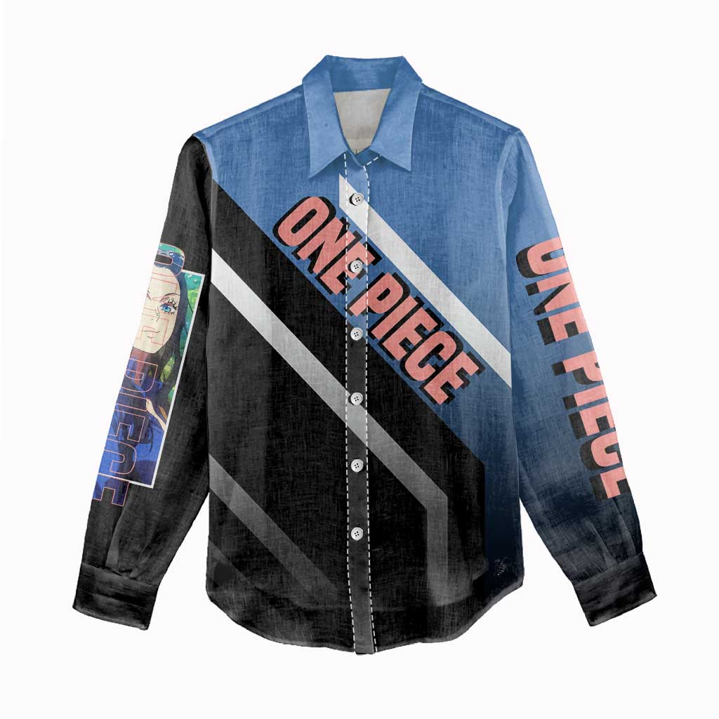 Nico Robin One Piece Women Casual Shirt with Elegant Pose and Archaeologist Design - The Mazicc