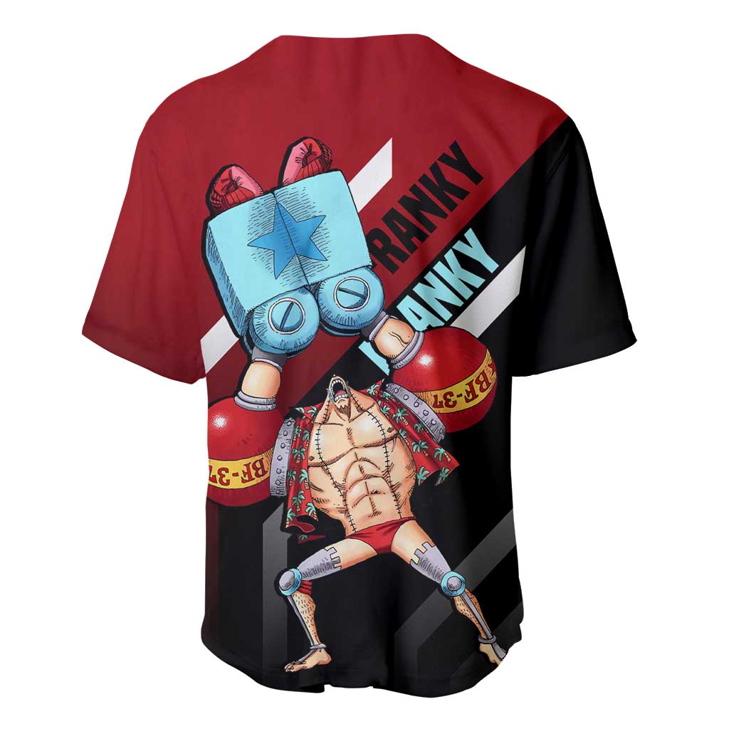 Franky One Piece Baseball Jersey with Cyborg Arms and Bold Mechanical Design - The Mazicc