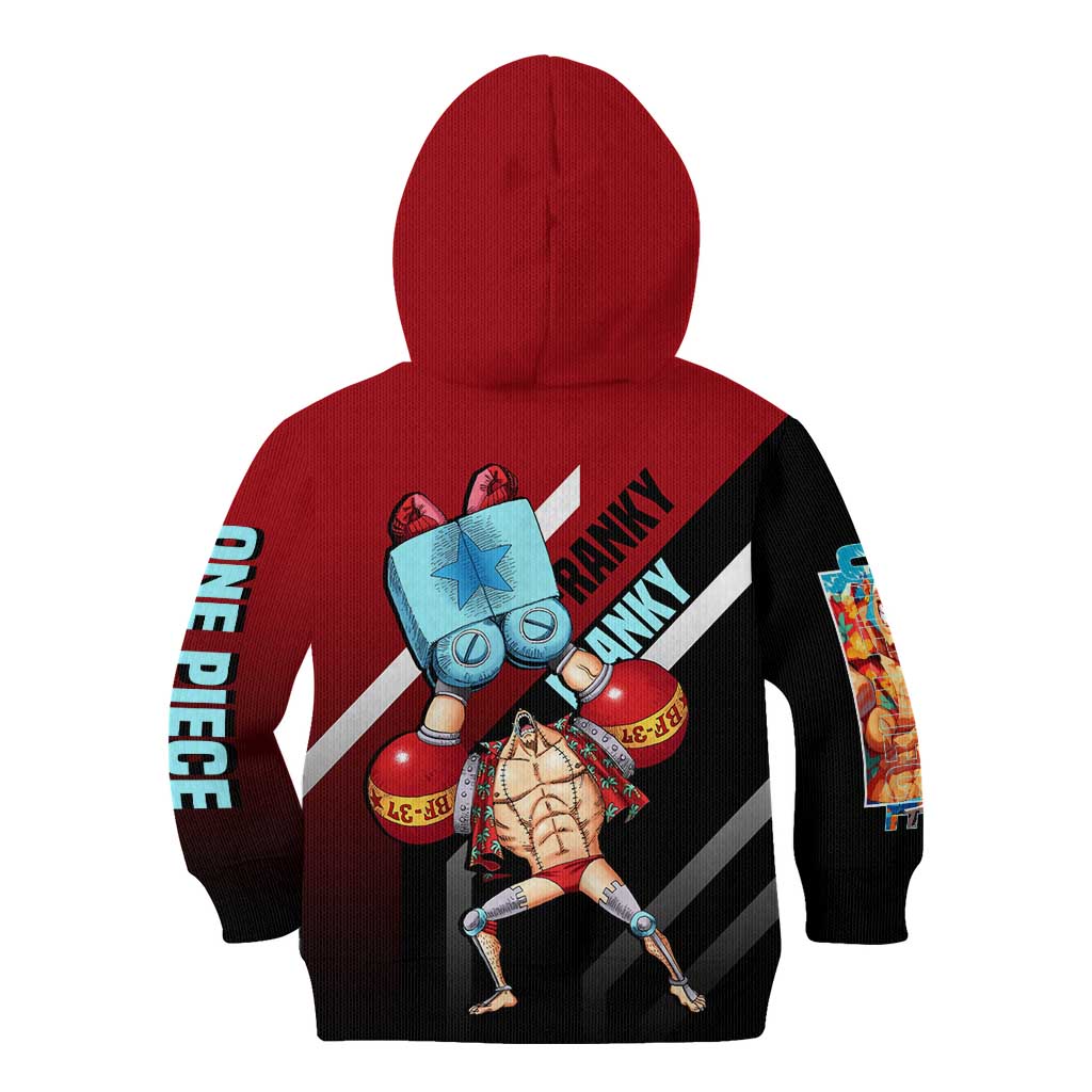 Franky One Piece Kid Hoodie with Cyborg Arms and Bold Mechanical Design - The Mazicc