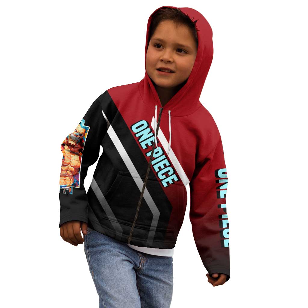 Franky One Piece Kid Hoodie with Cyborg Arms and Bold Mechanical Design - The Mazicc
