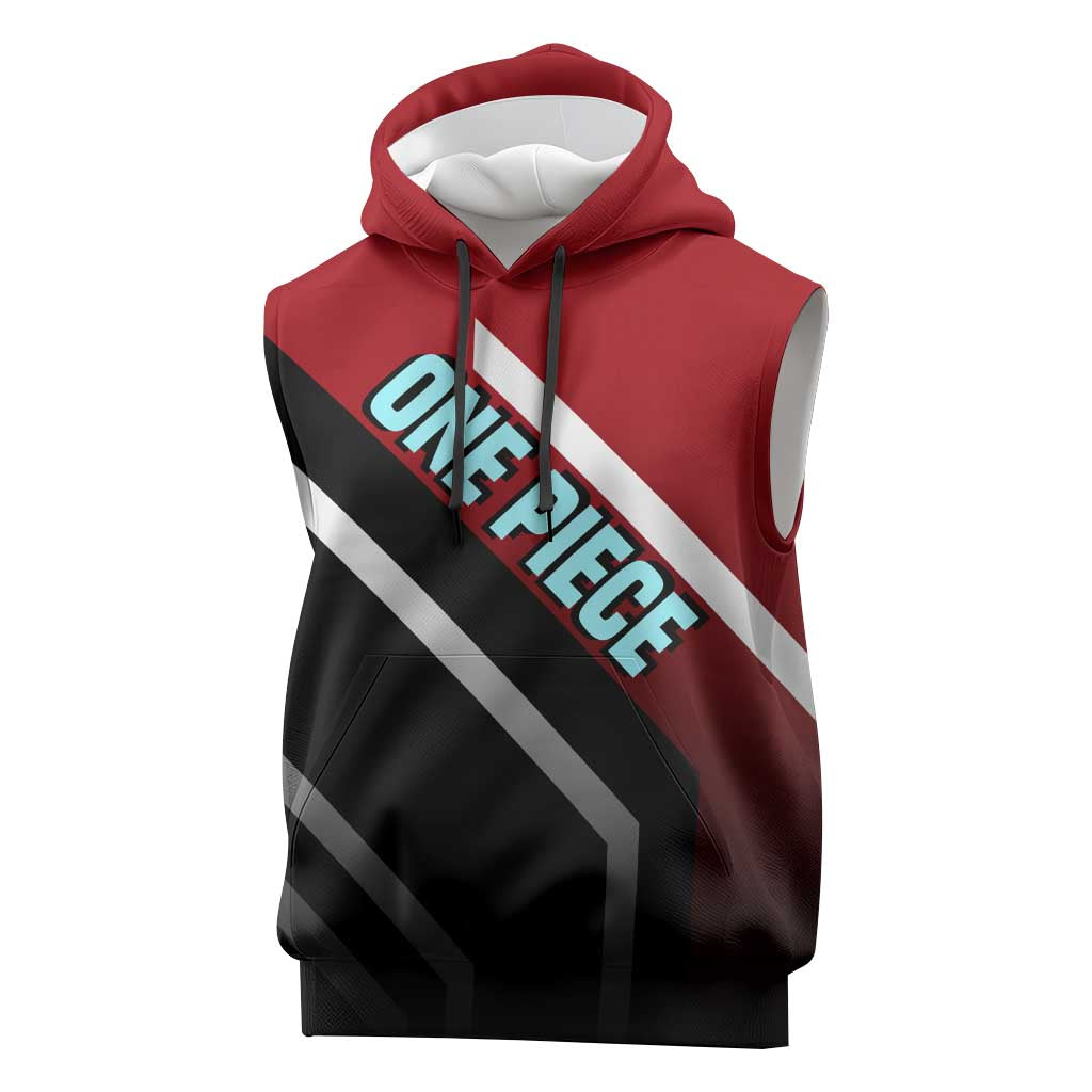 Franky One Piece Sleeveless Hoodie with Cyborg Arms and Bold Mechanical Design - The Mazicc