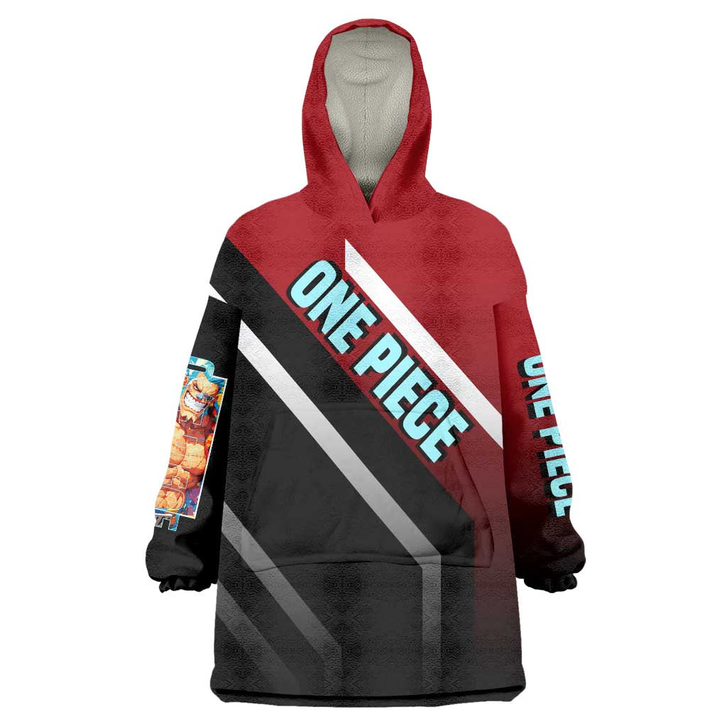 Franky One Piece Wearable Blanket Hoodie with Cyborg Arms and Bold Mechanical Design - The Mazicc