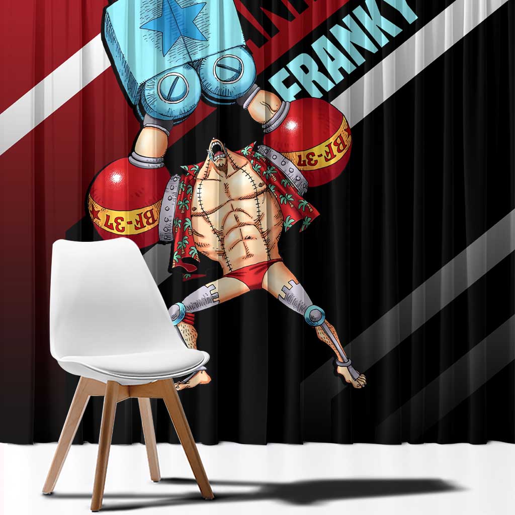 Franky One Piece Window Curtain with Cyborg Arms and Bold Mechanical Design - The Mazicc