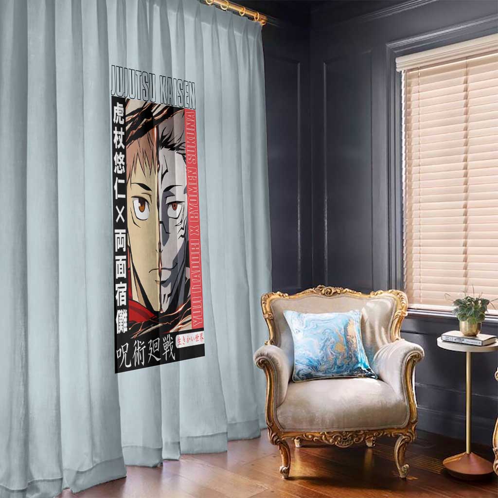 Itadori Yuuji x Ryomen Sukuna Jujutsu Kaisen Window Curtain Anime Style