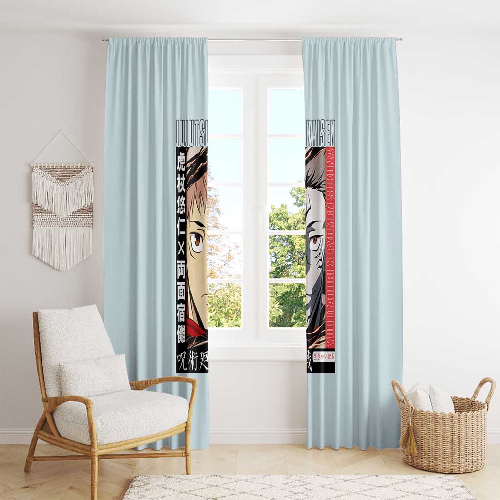 Itadori Yuuji x Ryomen Sukuna Jujutsu Kaisen Window Curtain Anime Style