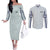 Hakuji - Akaza Demon Slayer Couples Matching Off The Shoulder Long Sleeve Dress and Long Sleeve Button Shirt Anime Style