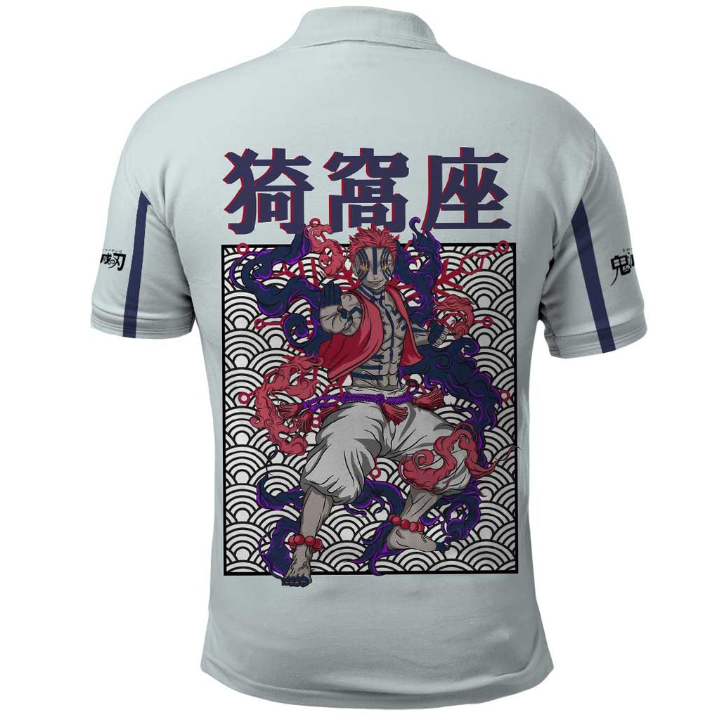 Hakuji - Akaza Demon Slayer Polo Shirt Anime Style