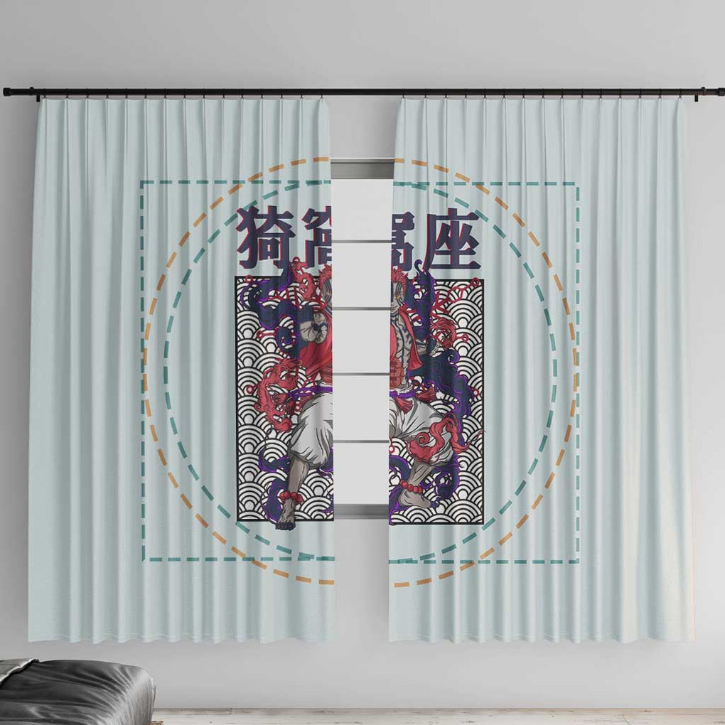 Hakuji - Akaza Demon Slayer Window Curtain Anime Style