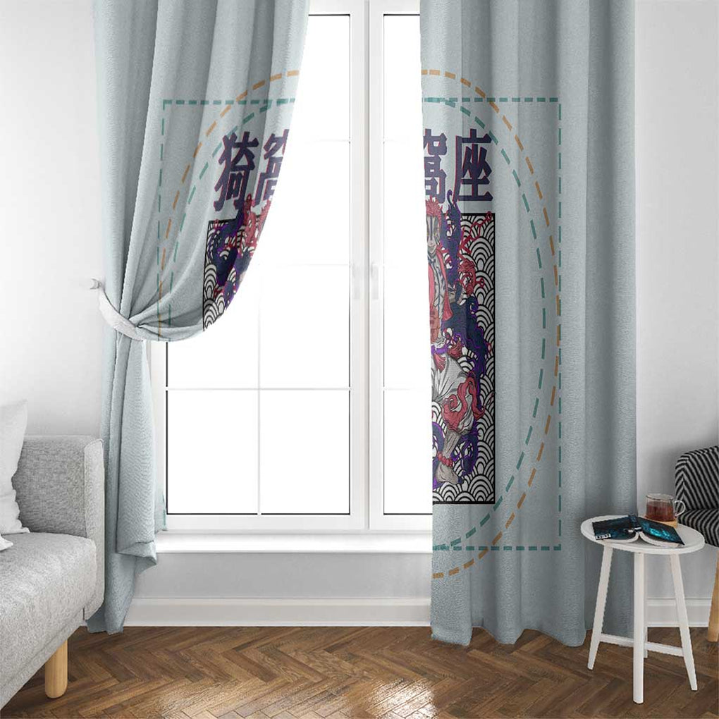 Hakuji - Akaza Demon Slayer Window Curtain Anime Style