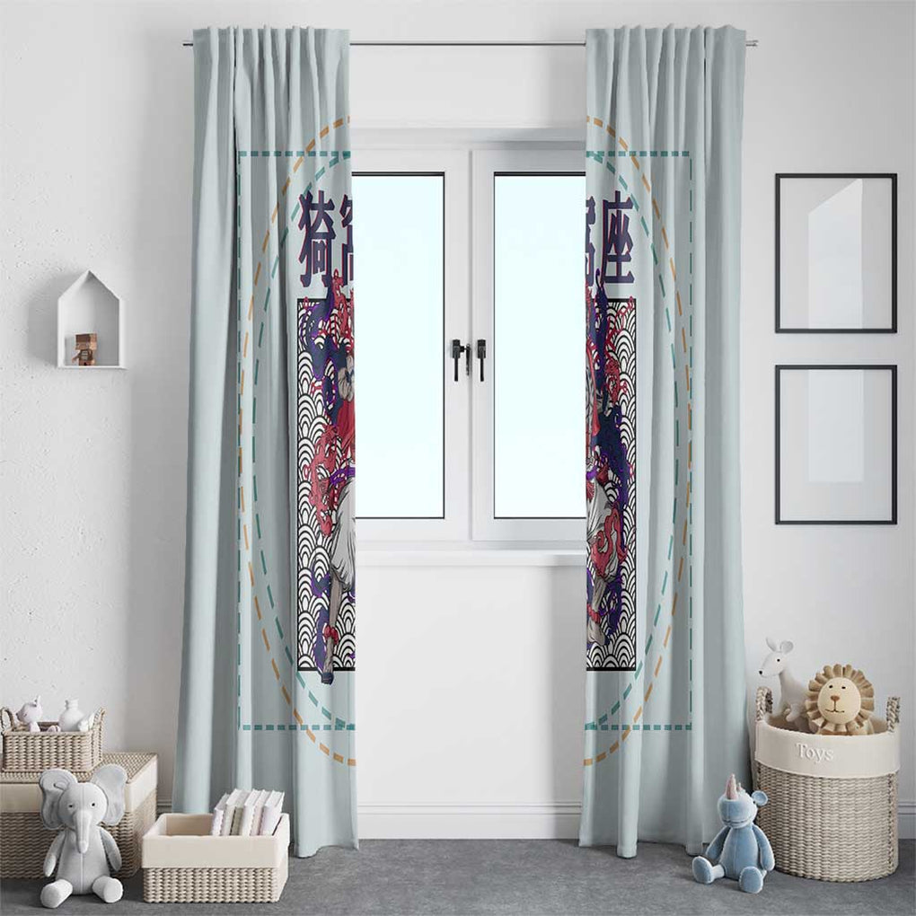 Hakuji - Akaza Demon Slayer Window Curtain Anime Style