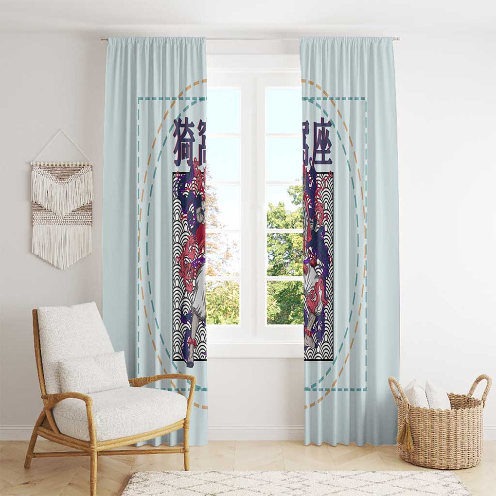 Hakuji - Akaza Demon Slayer Window Curtain Anime Style