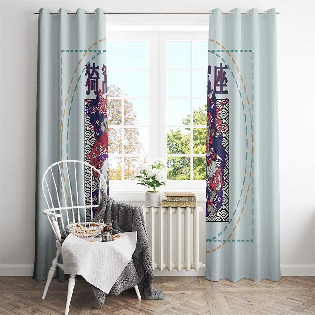 Hakuji - Akaza Demon Slayer Window Curtain Anime Style