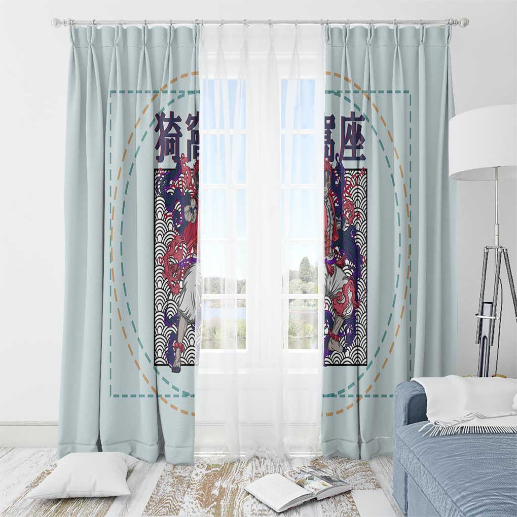 Hakuji - Akaza Demon Slayer Window Curtain Anime Style