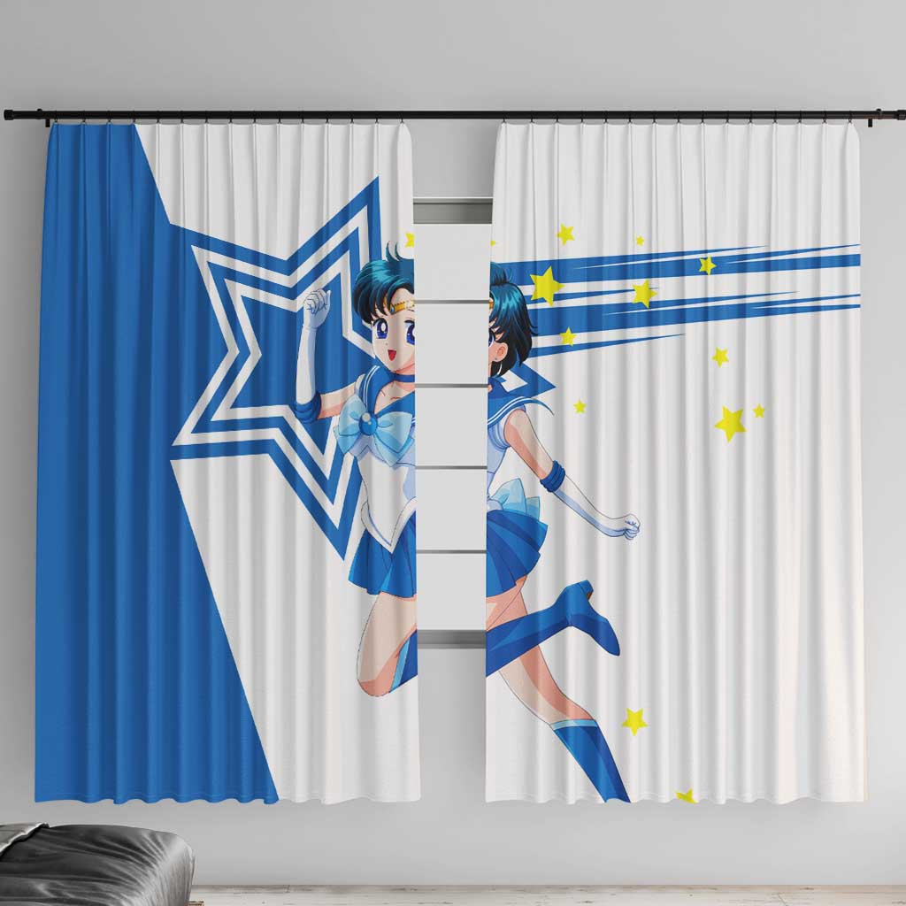 Sailor Mercury - Sailor Moon Window Curtain Anime Style