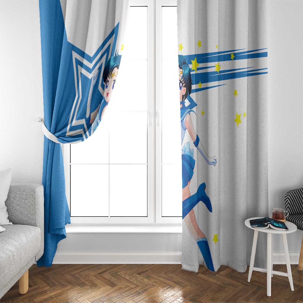 Sailor Mercury - Sailor Moon Window Curtain Anime Style