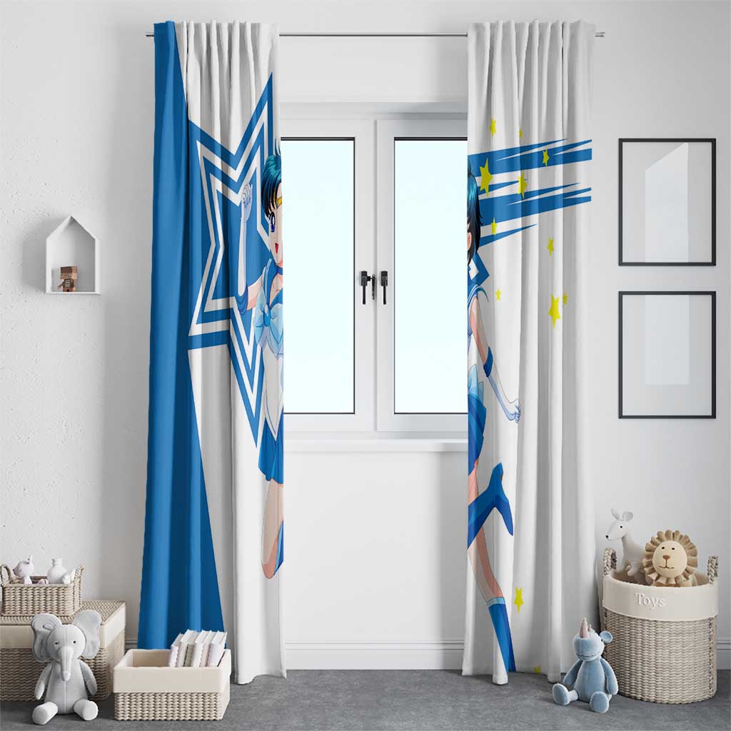 Sailor Mercury - Sailor Moon Window Curtain Anime Style
