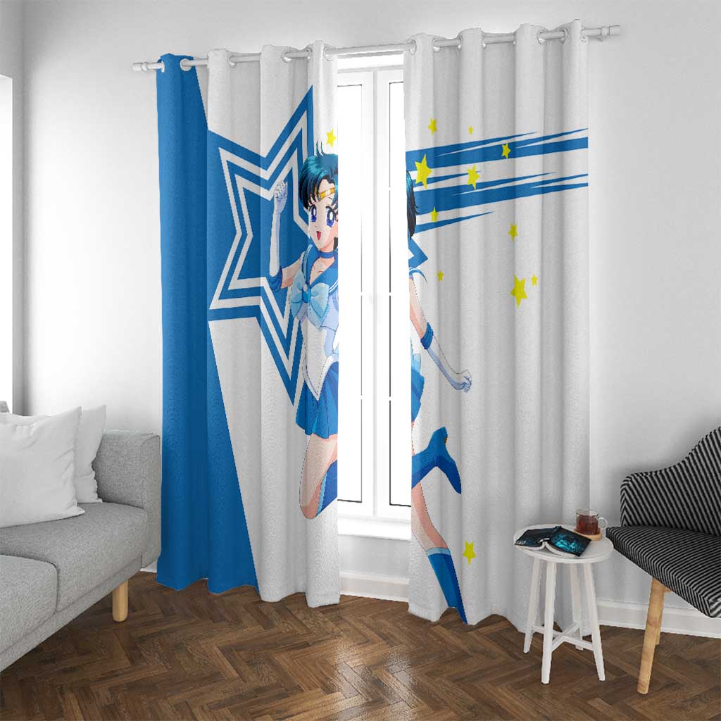 Sailor Mercury - Sailor Moon Window Curtain Anime Style