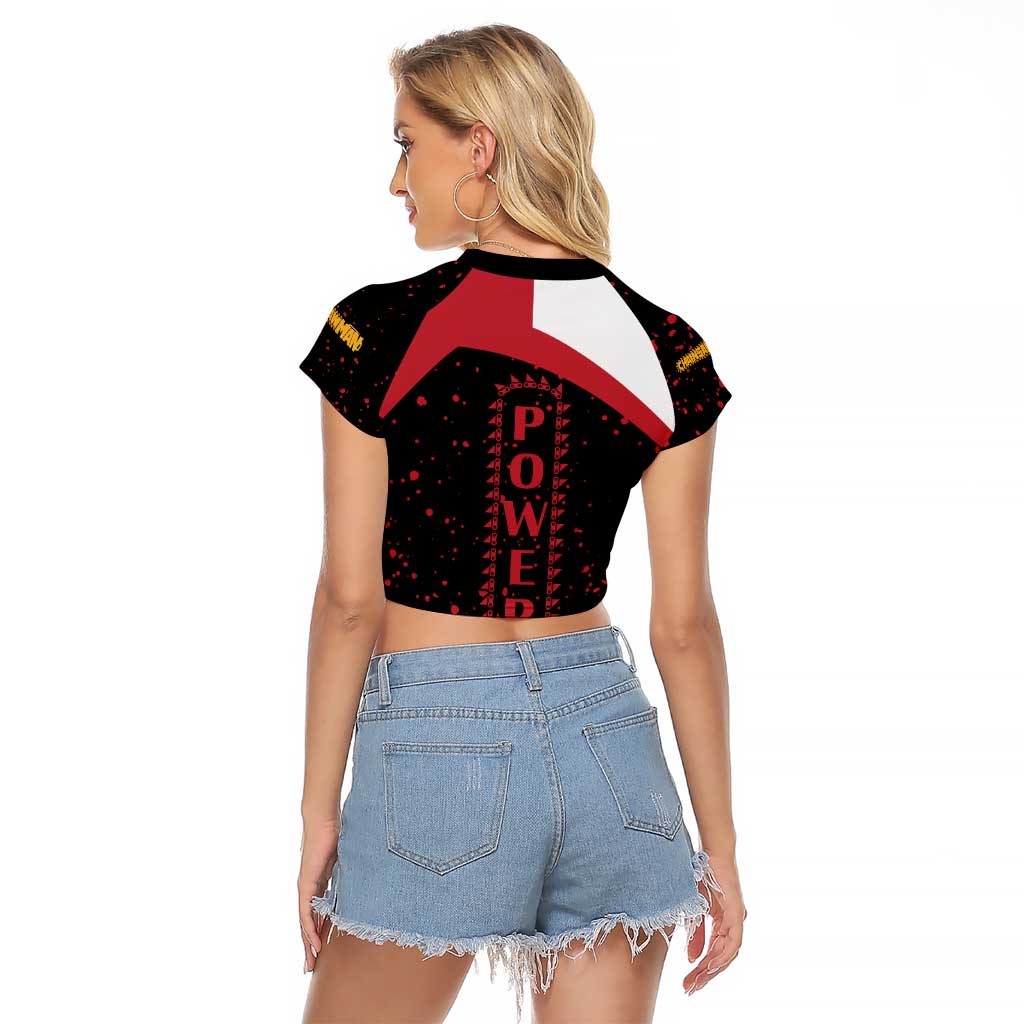 Power - Chainsaw Man Raglan Cropped T Shirt Anime Style