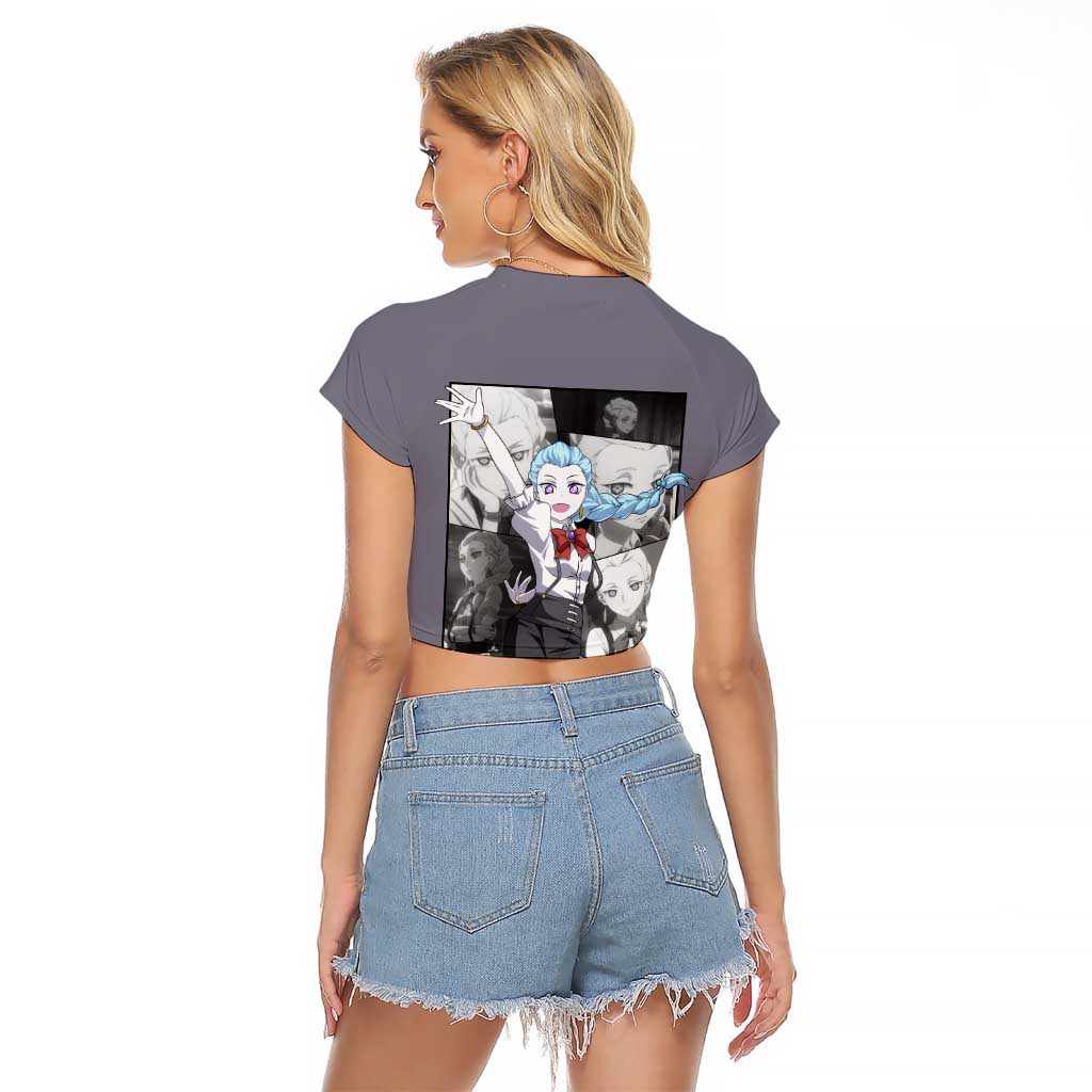 Nona - Death Parade Raglan Cropped T Shirt Anime Style
