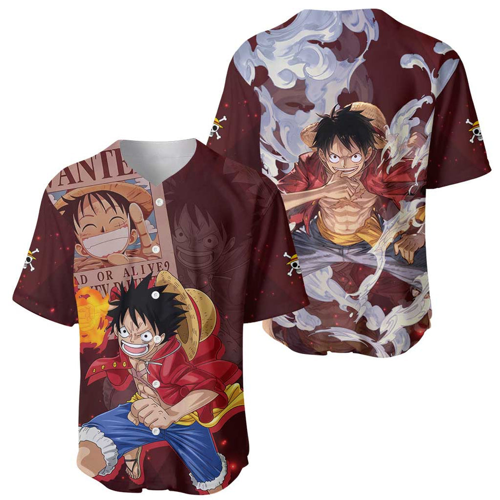 Luffy - Straw Hat - One Piece Baseball Jersey Anime Style