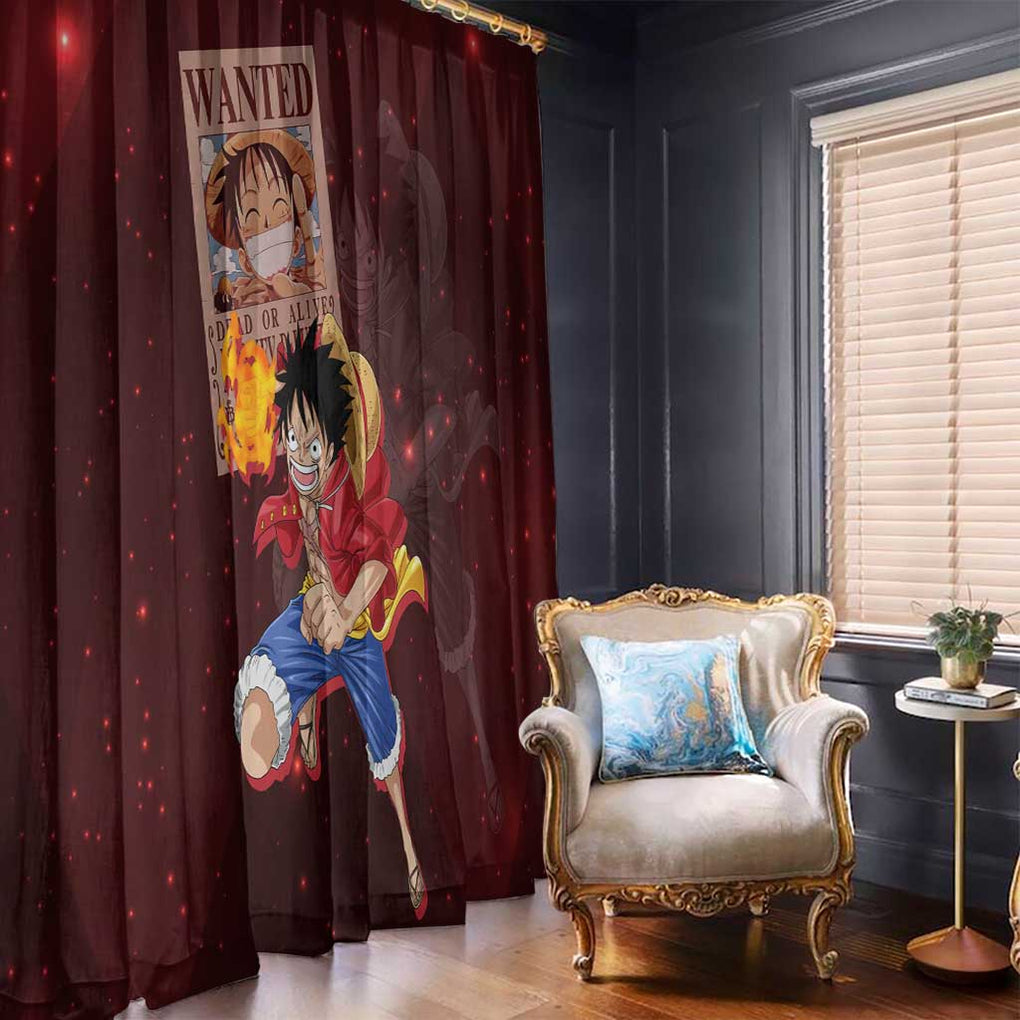 Luffy - Straw Hat - One Piece Window Curtain Anime Style