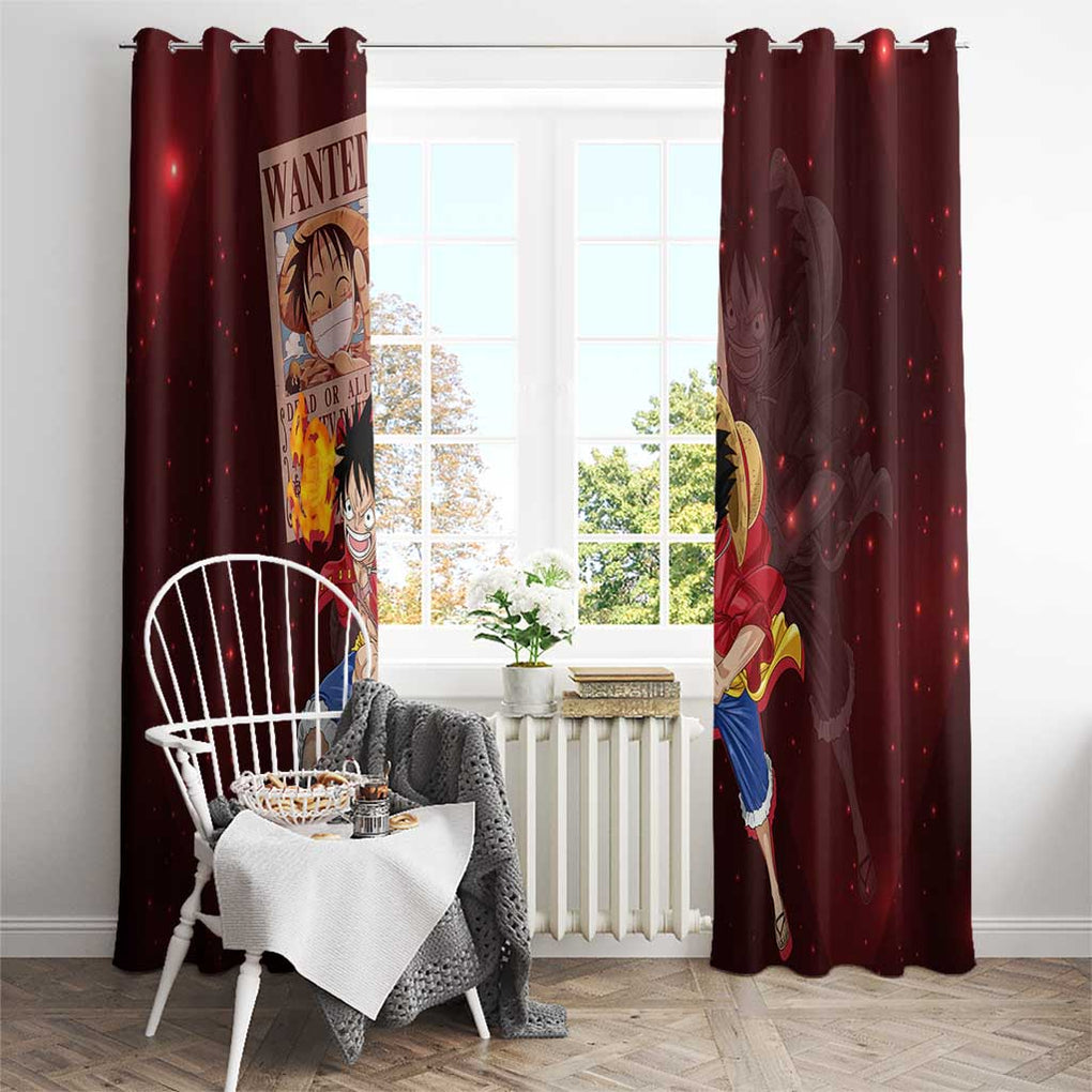 Luffy - Straw Hat - One Piece Window Curtain Anime Style