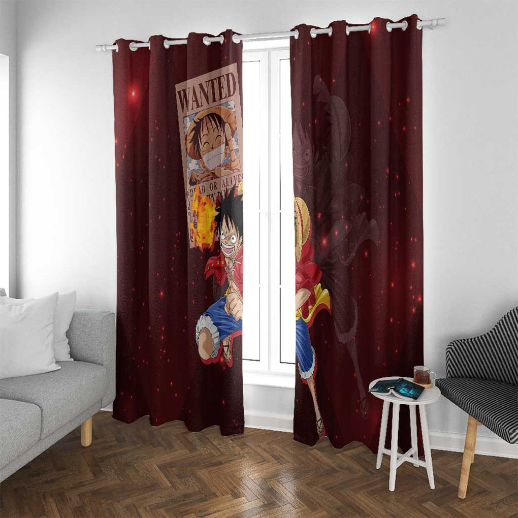 Luffy - Straw Hat - One Piece Window Curtain Anime Style