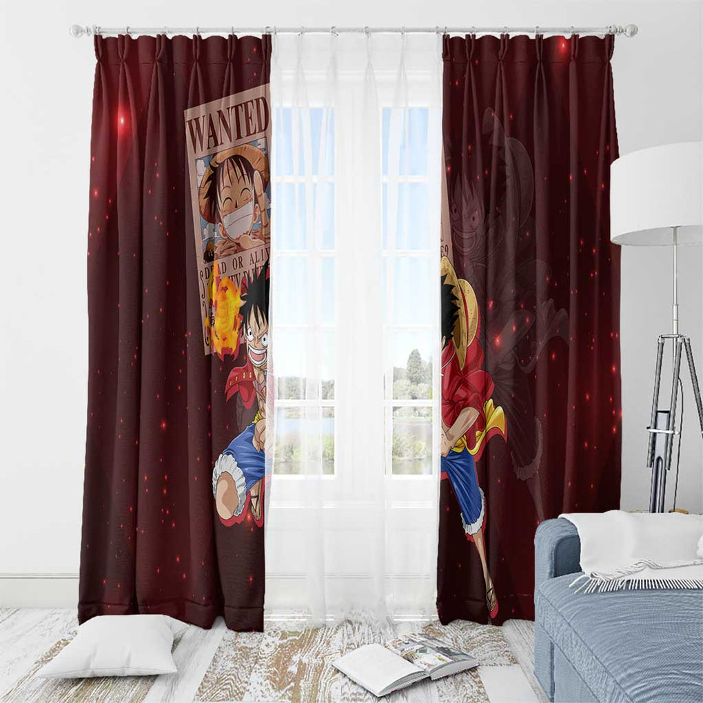 Luffy - Straw Hat - One Piece Window Curtain Anime Style
