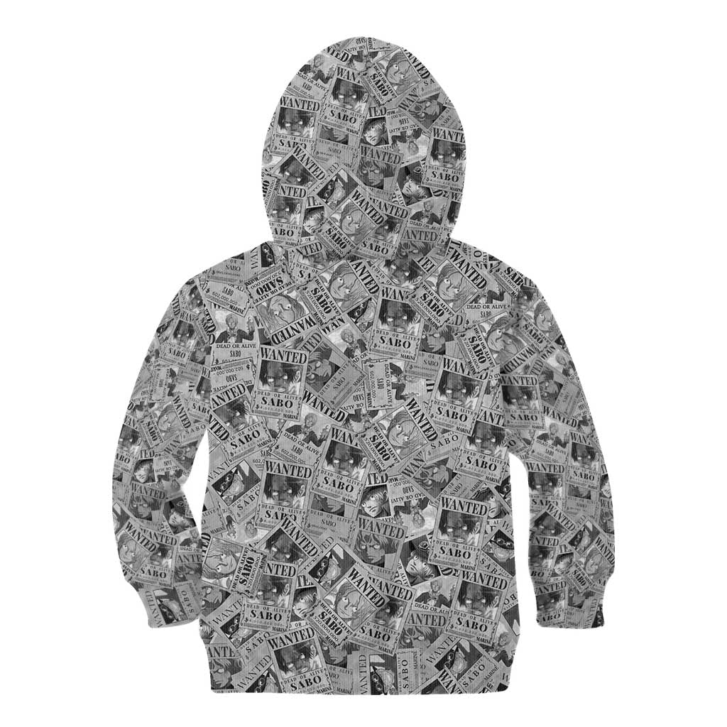 Sabo Wanted - One Piece Kid Hoodie Anime Style