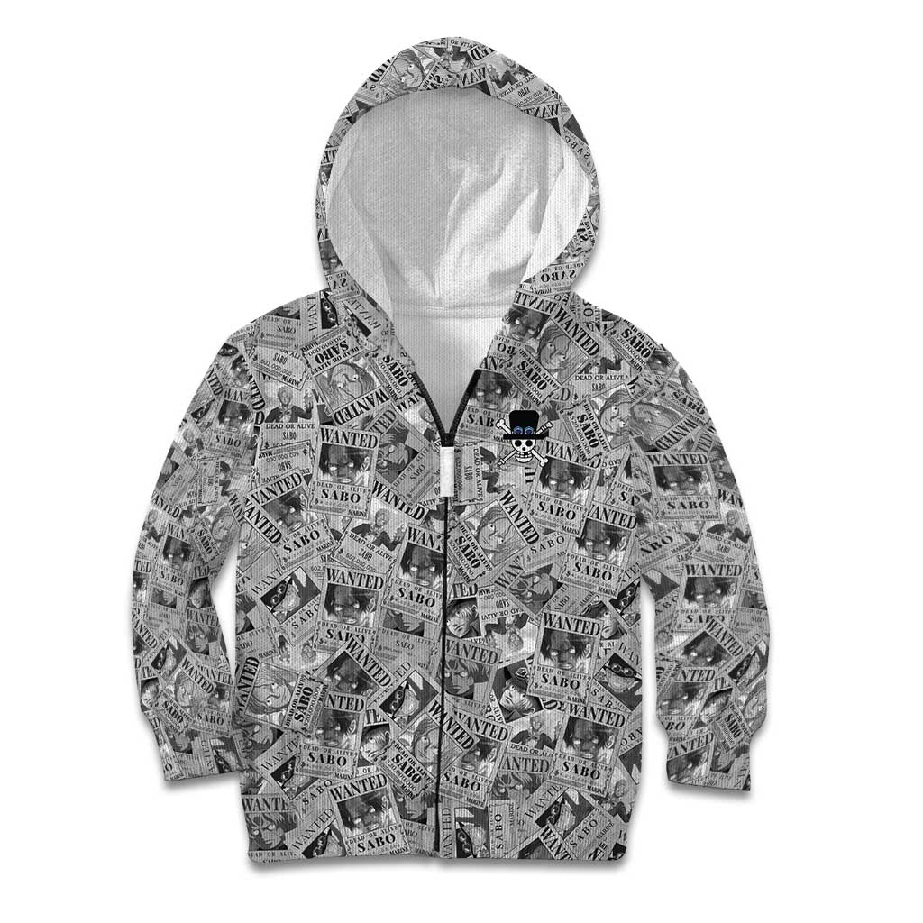 Sabo Wanted - One Piece Kid Hoodie Anime Style