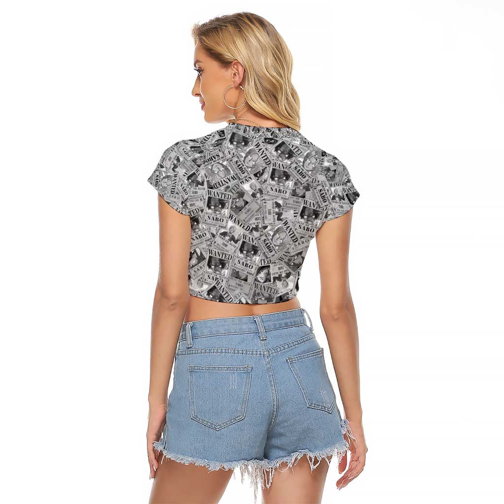 Sabo Wanted - One Piece Raglan Cropped T Shirt Anime Style