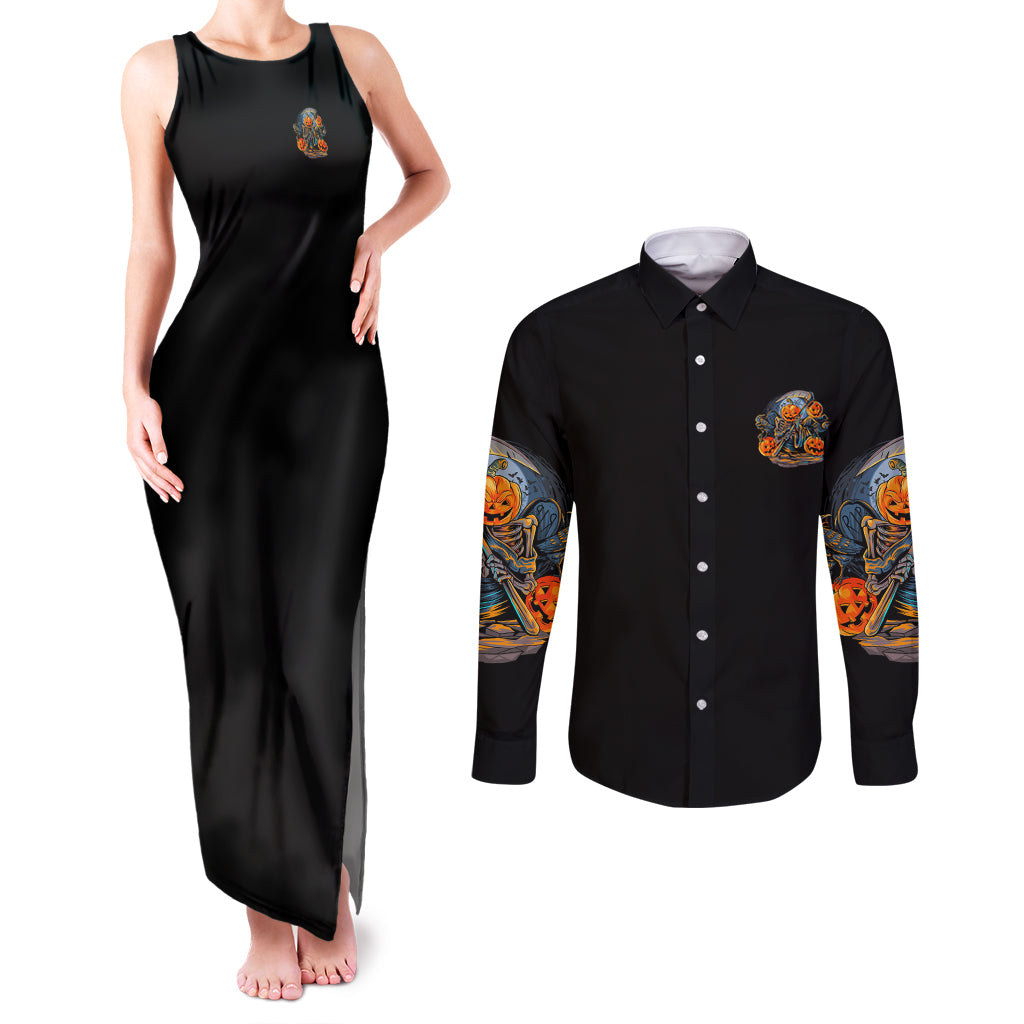 of-course-im-going-to-hell-skull-pumpkin-halloween-couples-matching-tank-maxi-dress-and-long-sleeve-button-shirt