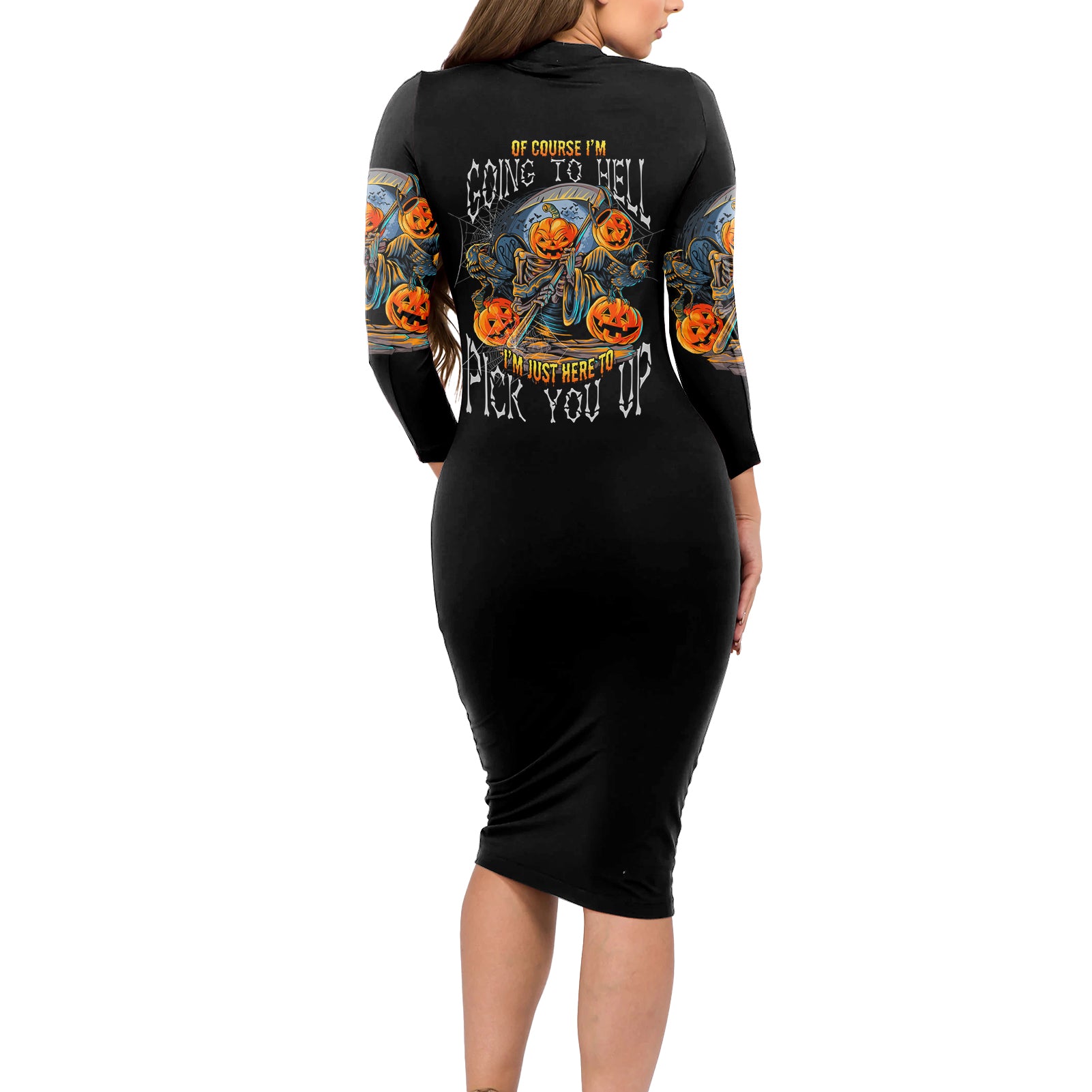 of-course-im-going-to-hell-skull-pumpkin-halloween-long-sleeve-bodycon-dress