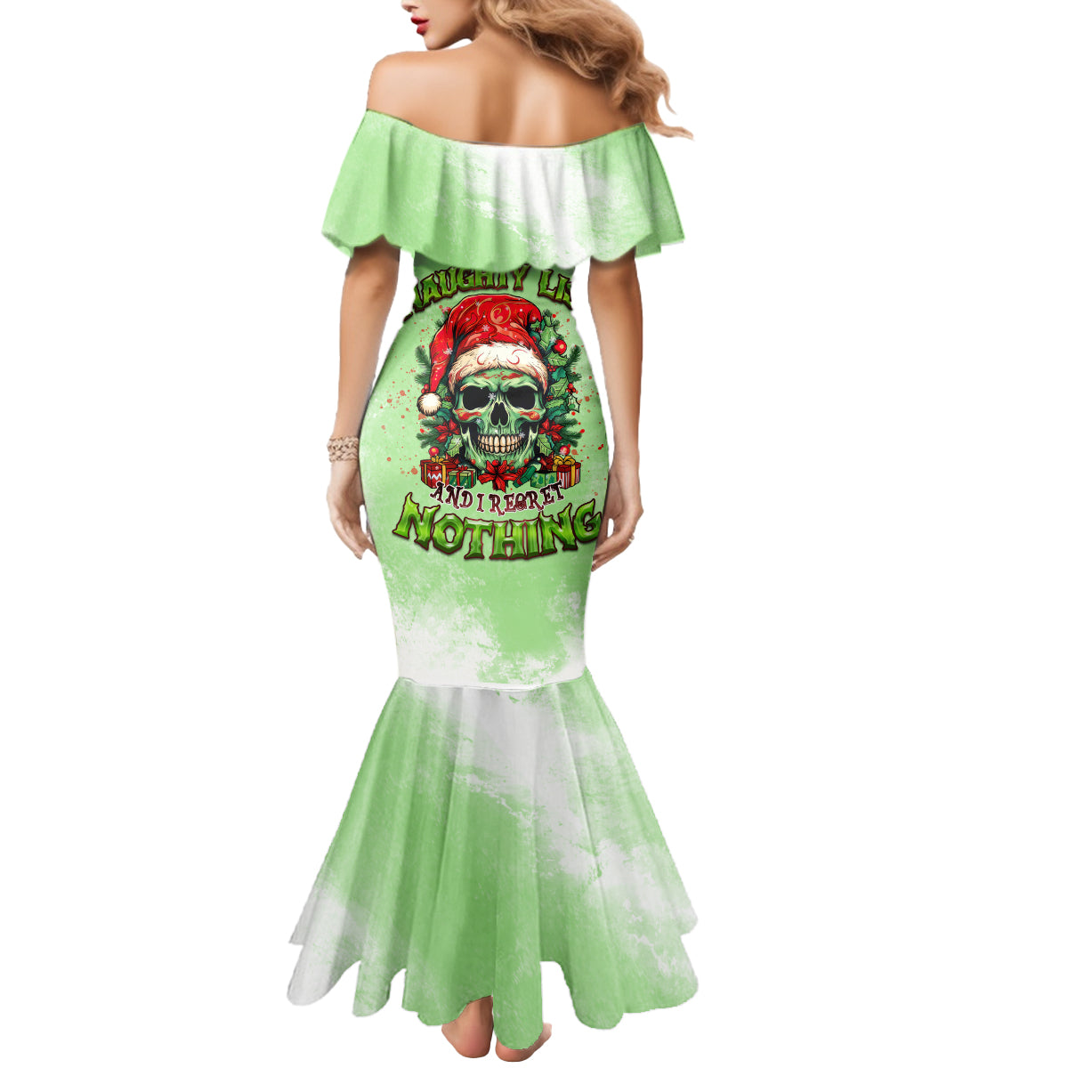on-the-naughty-list-skull-christmas-mermaid-dress